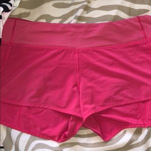Pink lululemon shorts